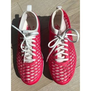 Bright Pink Nike Sneakers with White Fabric Inside